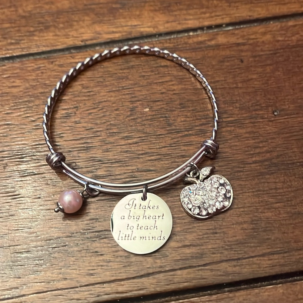 Teacher Appreciation Bracelet Silver